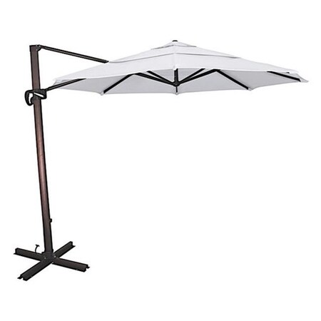California Umbrella California Umbrella CAUCALI118A117-5404-DWV Cali Series 11 ft. Crank Lift Side Tilt Cantilever Umbrella; Natural Sunbrella CAUCALI118A117-5404-DWV